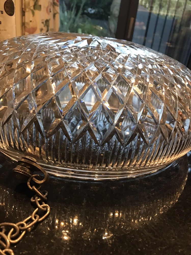 UNIQUE ANTIQUE LEAD CRYSTAL PLAFONNIER CEILING LIGHT LAMP