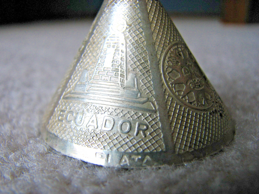 Vintage Ecuador Plata Silver Folk Art Bell