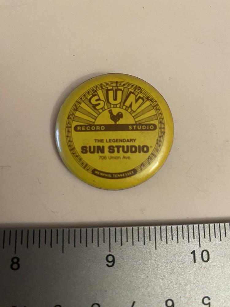 Sun Records Studio Memphis Pin Back Button P45