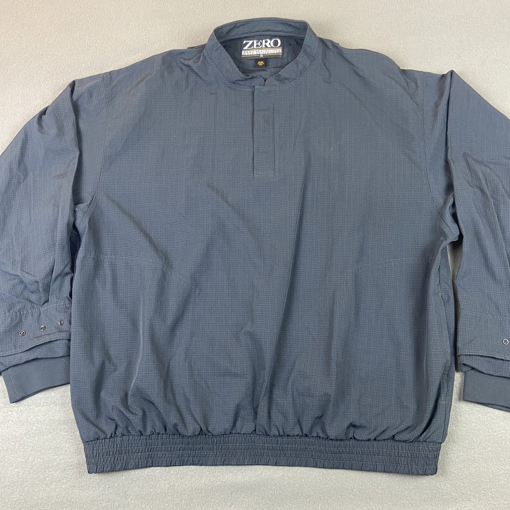 Zero Restriction Jacket Mens XXL Gray Plaid 1/4 Snap Golf Pullover