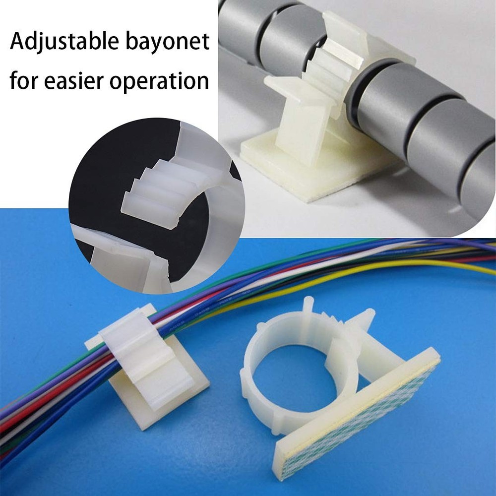 Adjustable Cable Clips Self-Adhesive Wire Holder Cable Organizer Adhesive Wir...