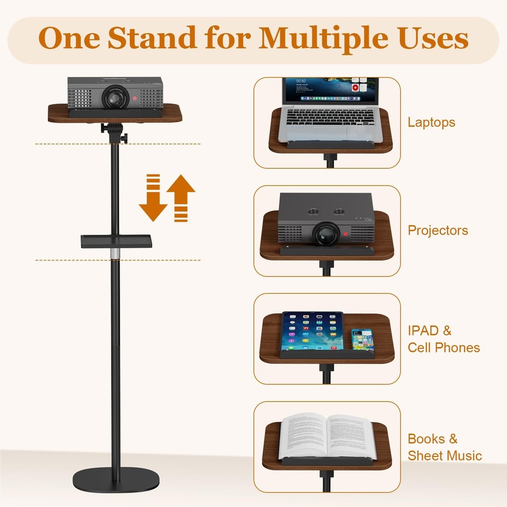 Snughome Height Adjustable Lectern Podium Stand with Storage Tray