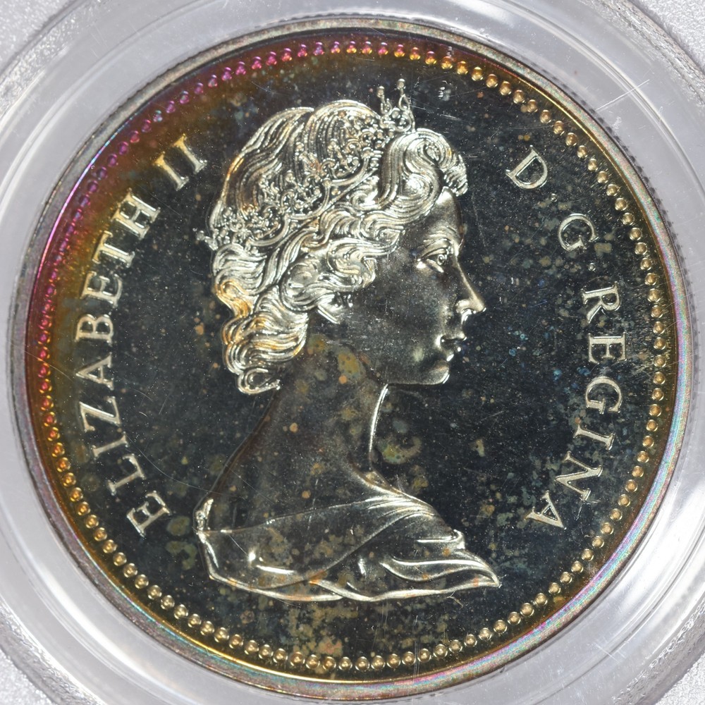 1973 Silver Canada R.C.M.P Dollar PCGS SP67 - Toned