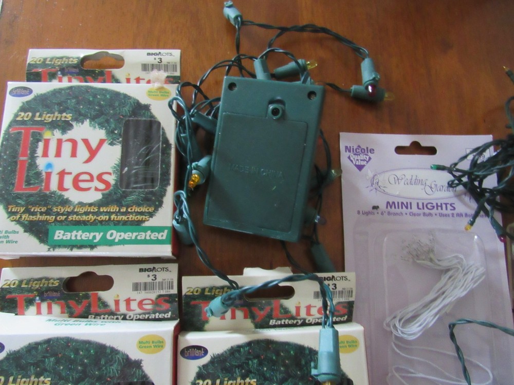 TINY MINI LIGHT STRINGS 4 NEW IN PACKAGE 3 USED