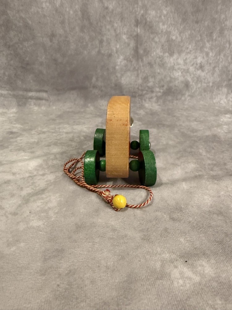 Vintage 1960's Children's Wooden Rolling Pull Toy