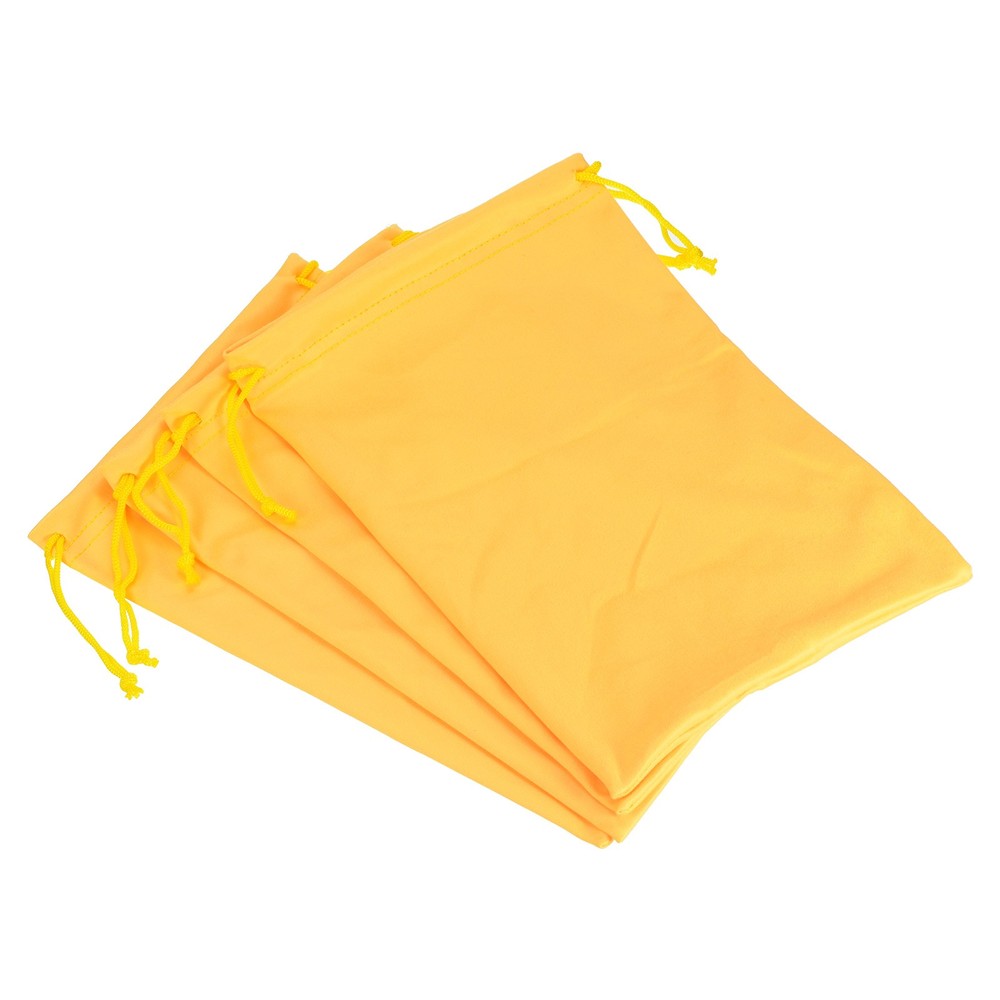 Ski Goggle Bag, 4 Pack Microfiber Snow Goggles Case Drawstring Pouch Yellow