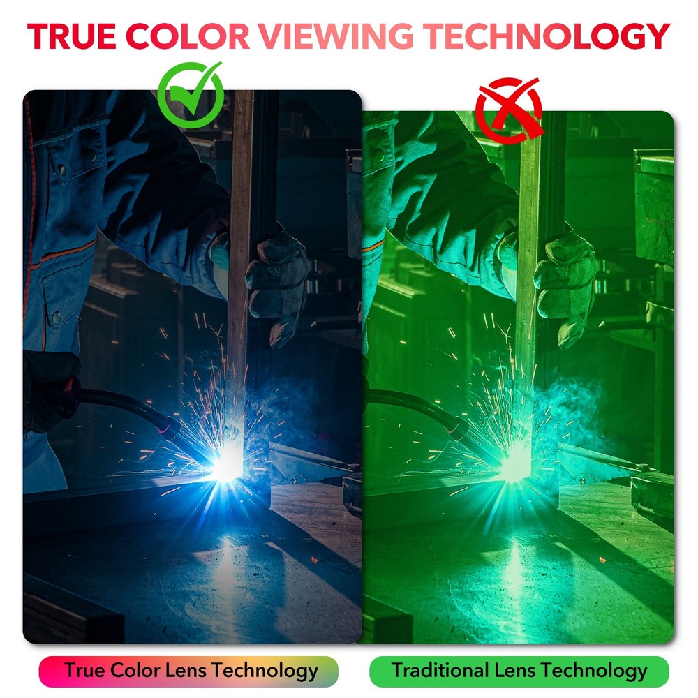 Auto Darkening Welding Hood, 2 Arc Sensor, Shade 4/9-13