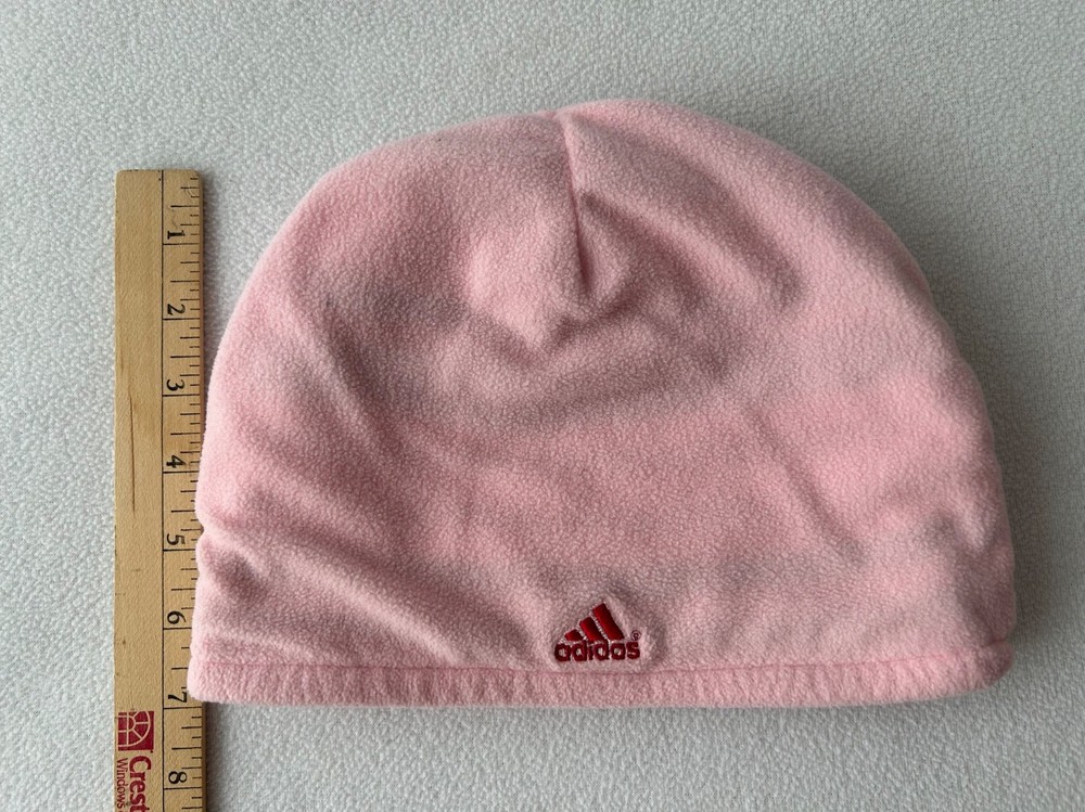 Adidas Knit Fall Winter Hat Reversible Pink Stripe