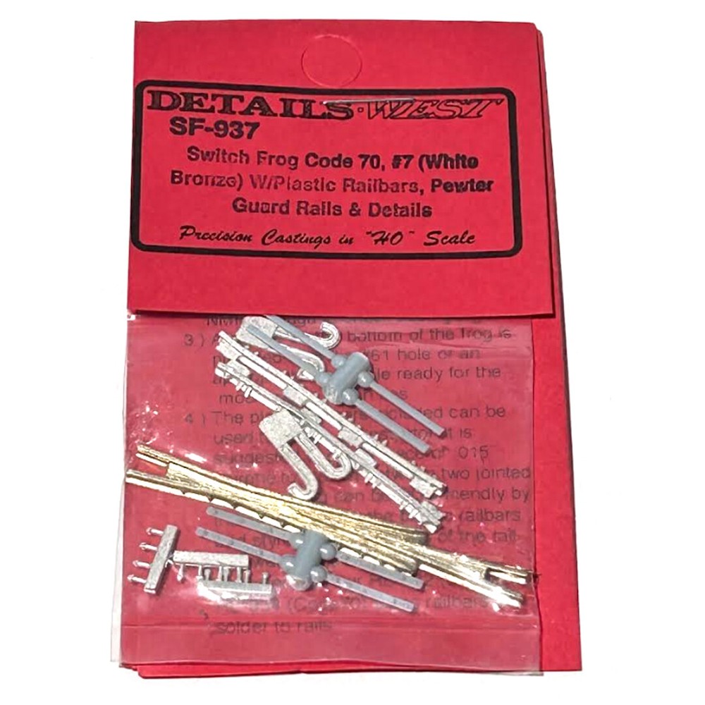 NEW Details West SF-937 Code 70 Switch Frog with Plastic Railbars & Guard Rails