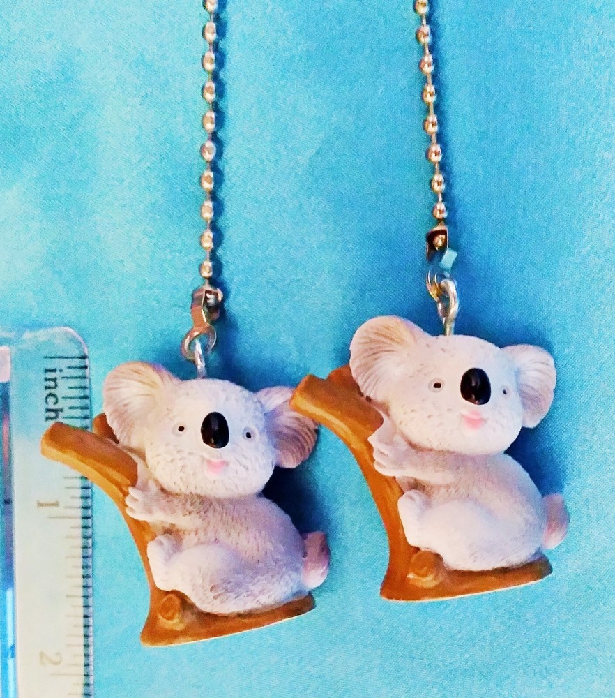 Set of Two ~ Koala on Branch ~ Resin Ceiling Fan Pulls