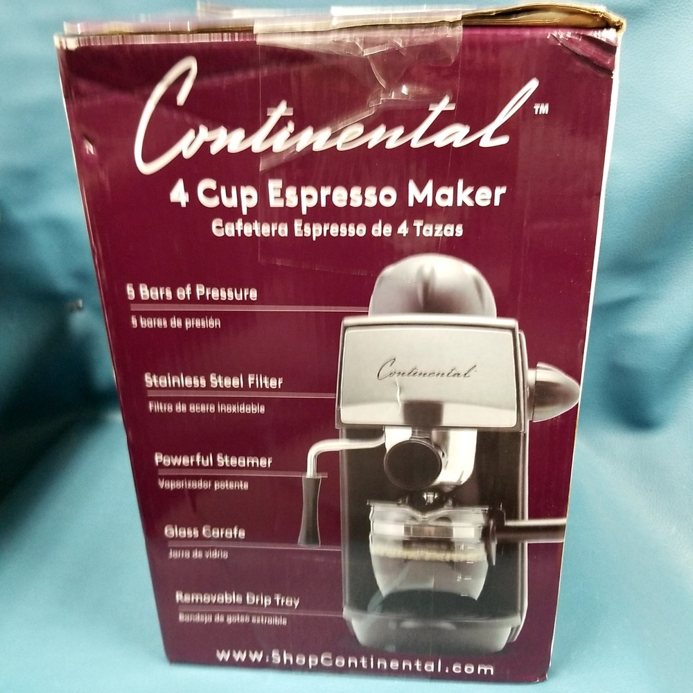 NIOB Continental CP-CE009 4 Cup Espresso Maker Black