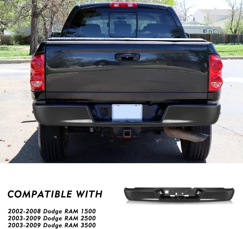 Rear Bumper Assembly Set Replacement for 2002-2008 Dodge Ram 1500/2003-2009 Dodg