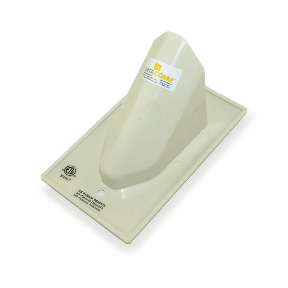 Wallplate: Single-Gang Recessed Cable Pass-thru Light Almond
