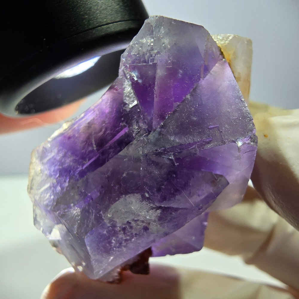 Phantom Fluorite Cube Specimen, purple white Okorusu, Namibia 45*37*26mm