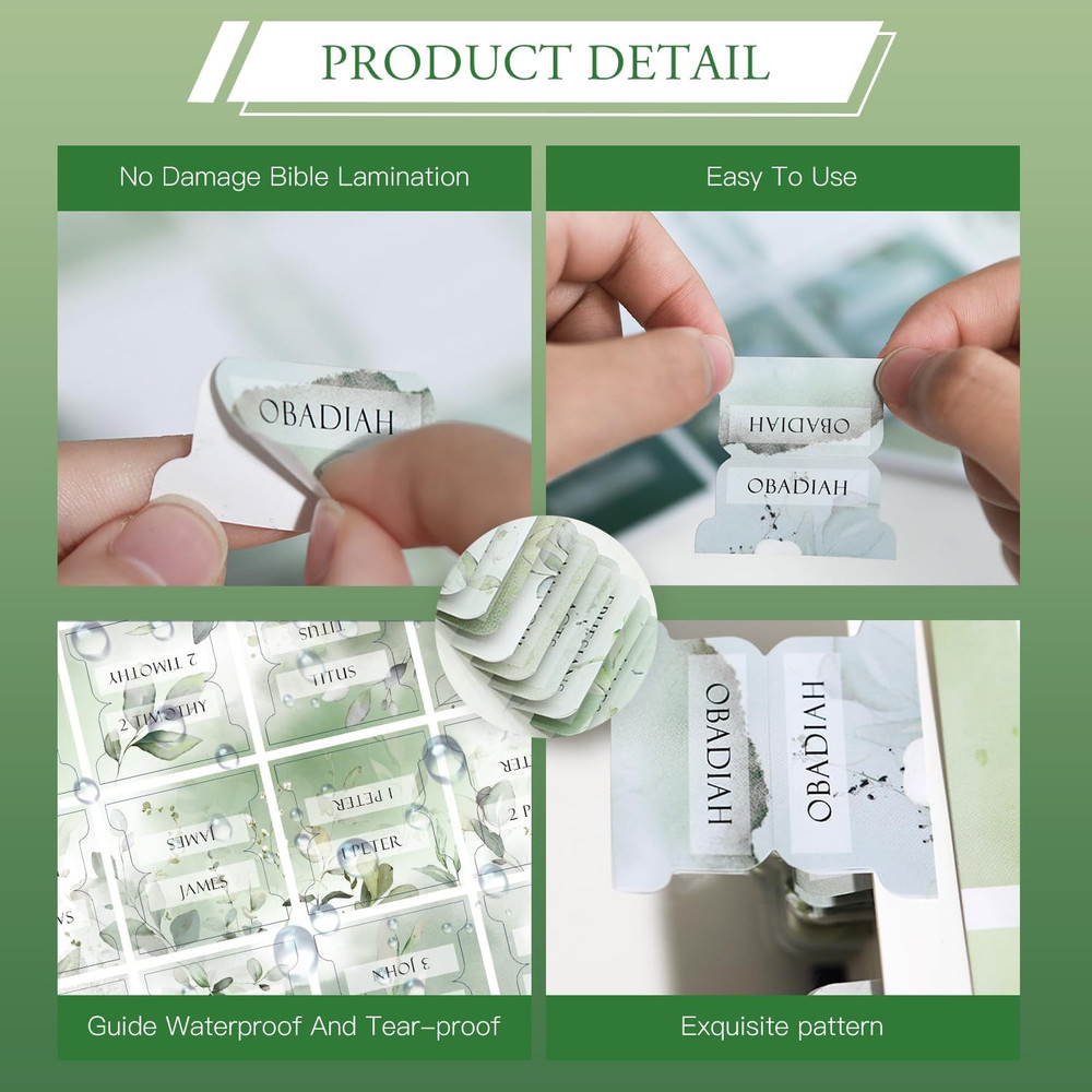 72Laminated Bible Tabs,Large Print Laminated for Study Bible,Include 67Bible Ind