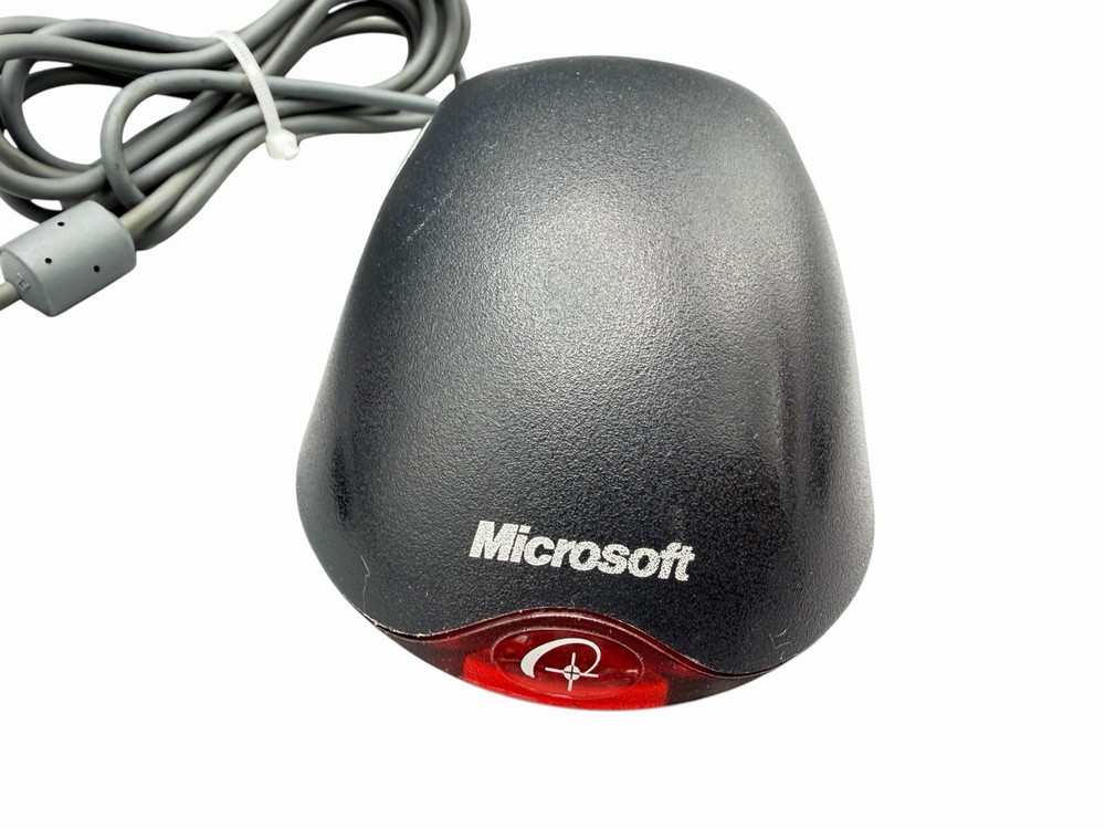 Microsoft Wheel Mouse Optical 1.1A USB and PS/2 Black Grey - Preowned - READ!