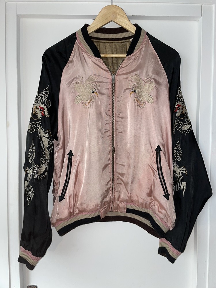 Japanese Silk Souvenir Jacket Bomber Authentic
