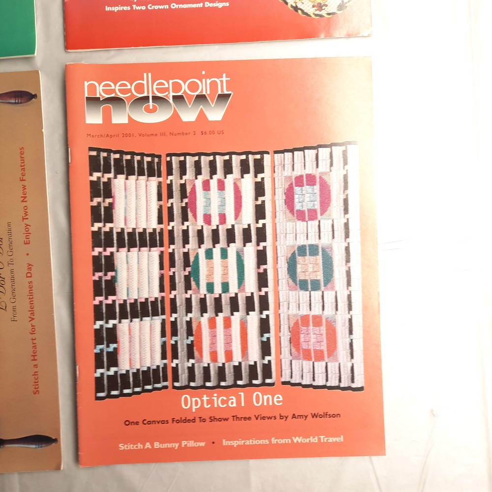 4 Needlepoint Now Magazine Issues 2001 Volume 3 - 1, 2, 3, 5
