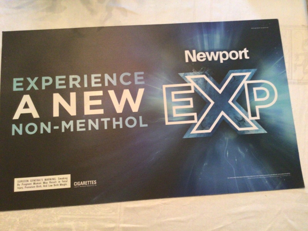 Newport EXP Cigarette Sign
