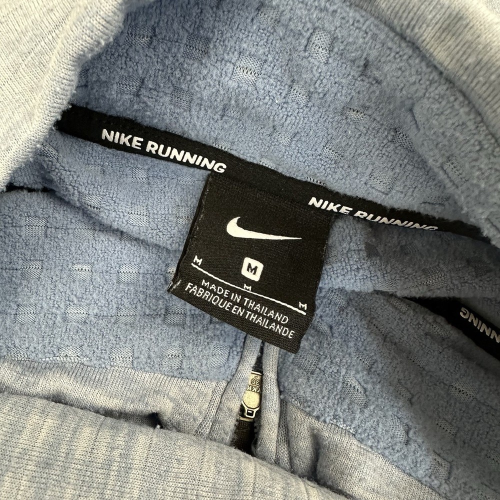Nike Shirt Men Medium Blue Running 1/4 Zip Pullover Fleece Lining Reflective M