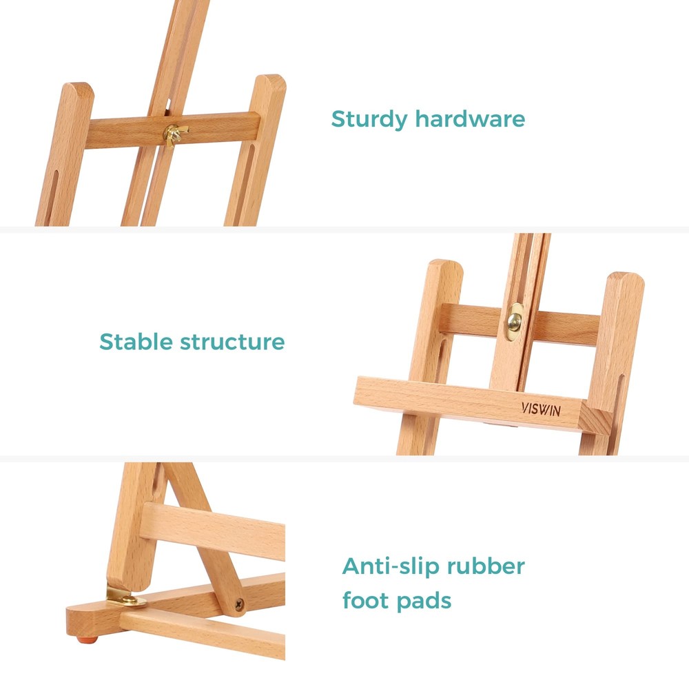 25"H Basic Tabletop H-Frame Easel, Hold Canvas up to 16", Adjustable Sturdy B...