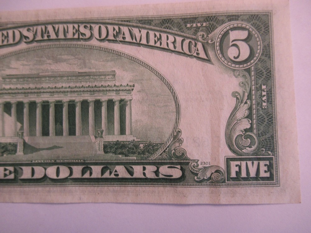 1953 A $5 US Silver Certificate