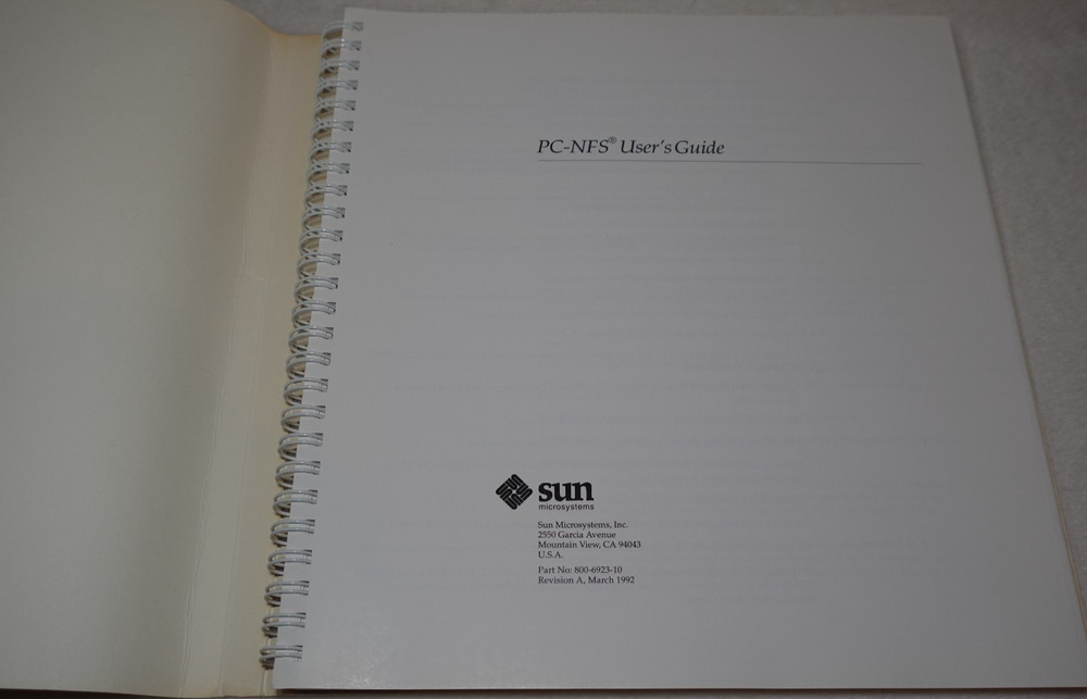 Sun Microsystems PC-NFS 1992 Original User's Guide