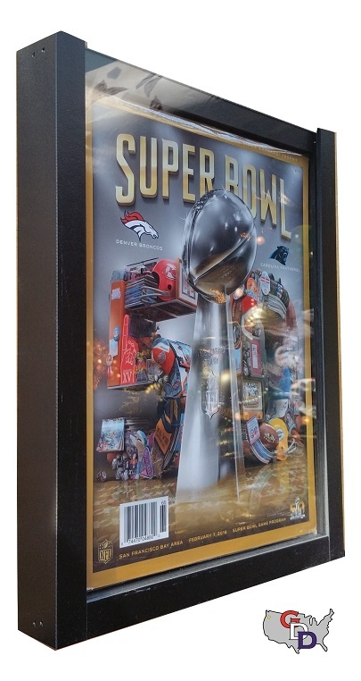 Sports Program Display Frame Magazine Black Shadow Box Standard Over .5" Deep