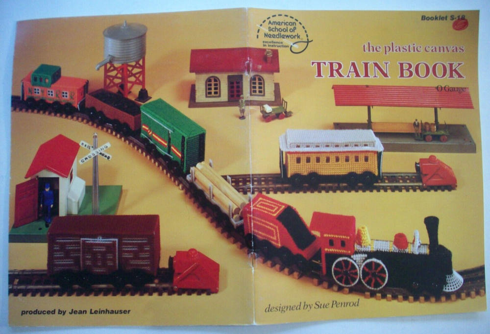 Train engine cattle box passenger coal gondola car plastic canvas pattern