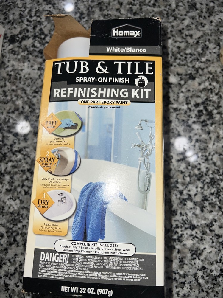 Tub and tile refinishing kit white