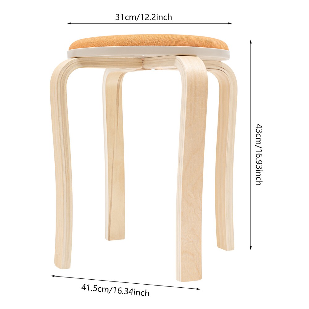 8pcs Stackable Stools Stackable Round Stools Mutil-color Stacking Wooden Stools