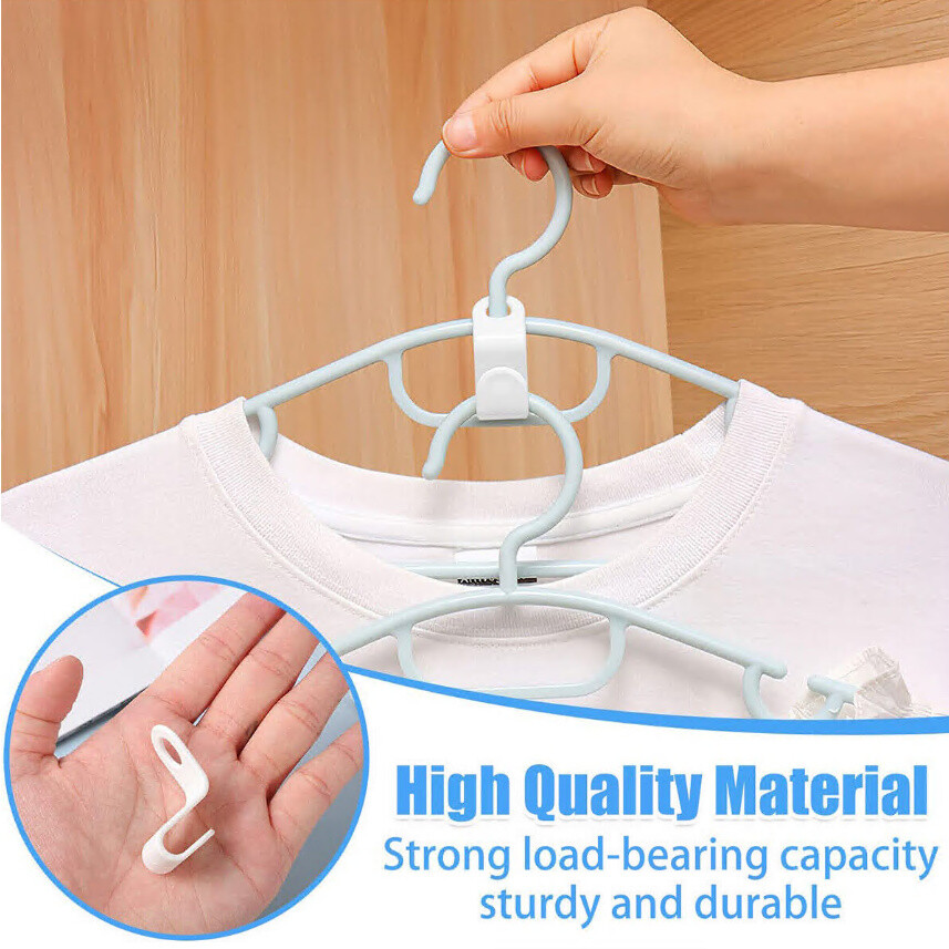 20PCS Clothes Hanger Connector Hooks Hanger Space Saving Organizer US