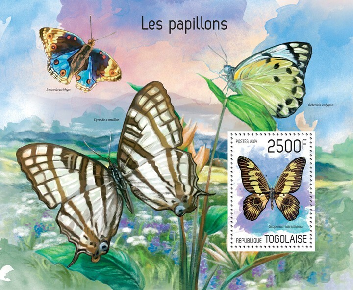2014 TOGO MNH. BUTTERFLIES   | Y&T Code: 827  |  Michel Code: 5691 / Bl.959