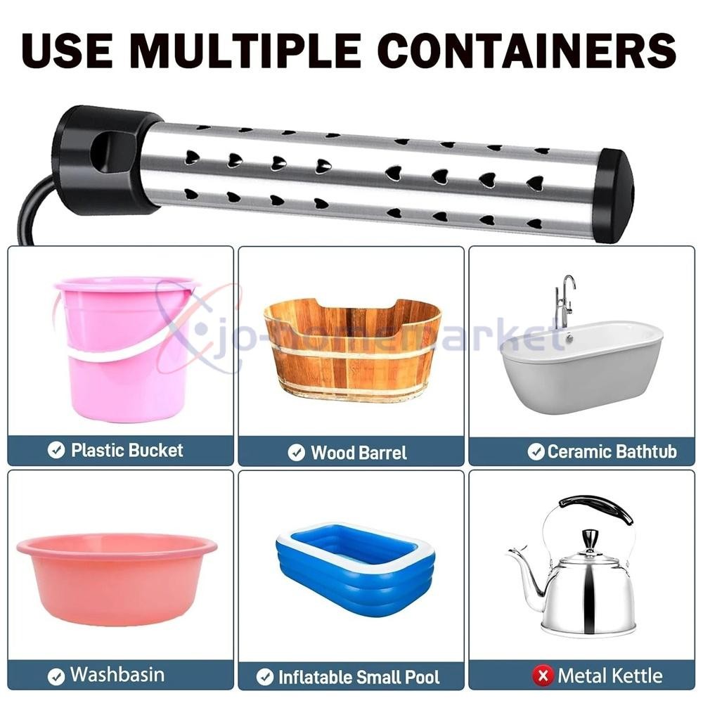 Immersion Water Heater , 2000W Submersible Portable Electric Heaters 110V