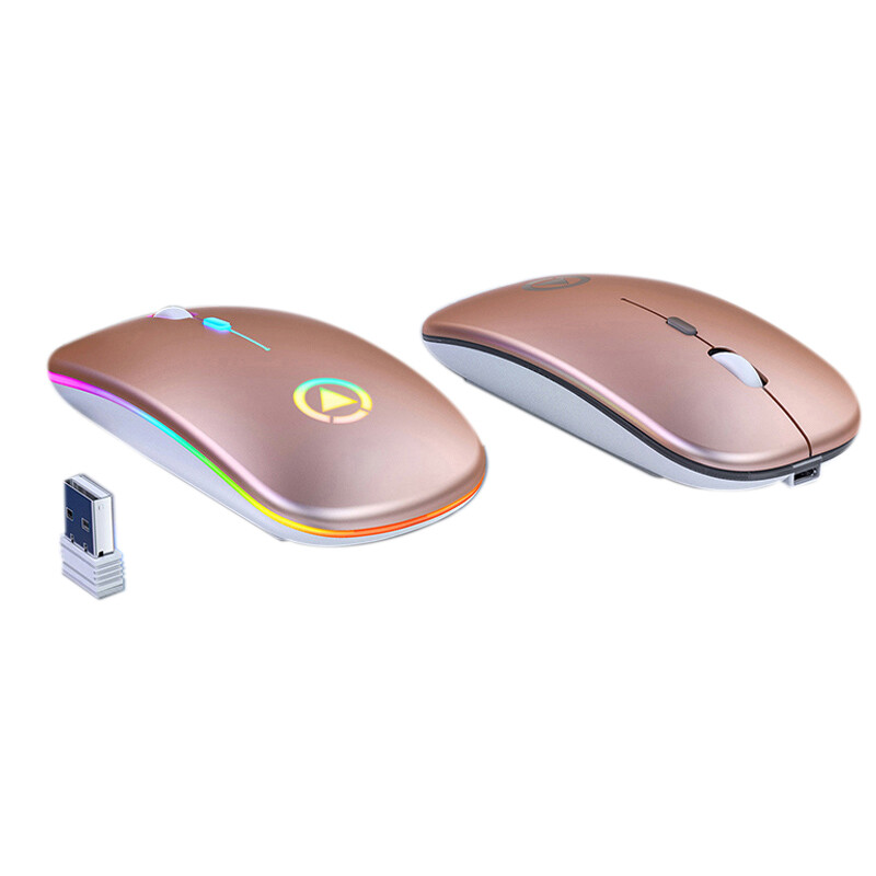 Rechargeable Mouse Wireless Silent LED Backlit Mice USB Optical