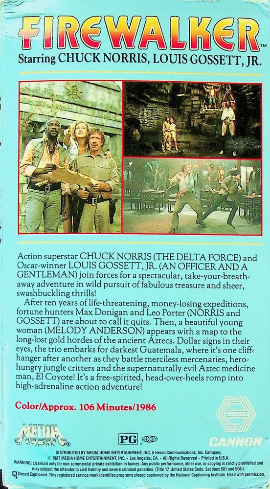 Firewalker - Beta - Cannon/Media (1986) - PG - Pre-owned