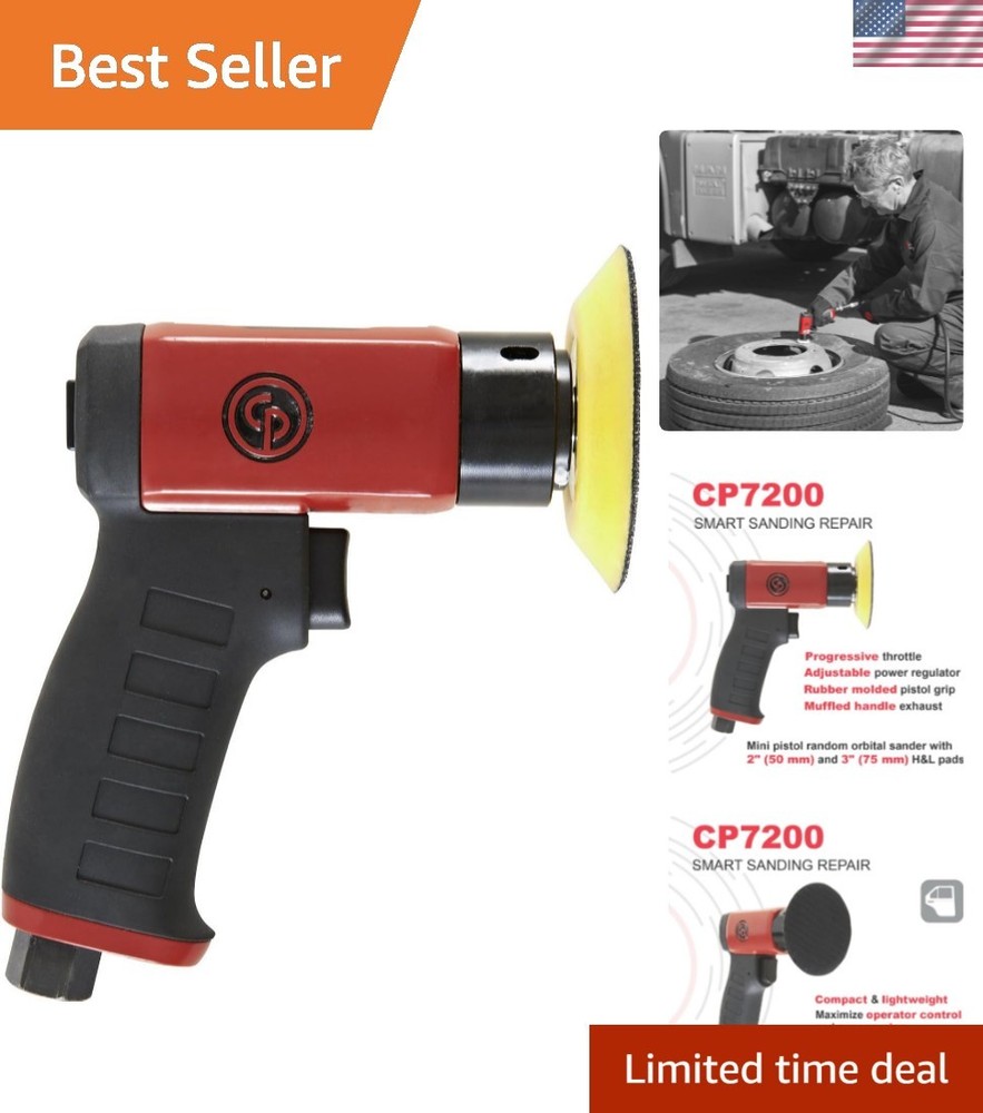 Chicago Pneumatic CP7200 Mini Random Orbital Sander - Air-Powered Precision Tool