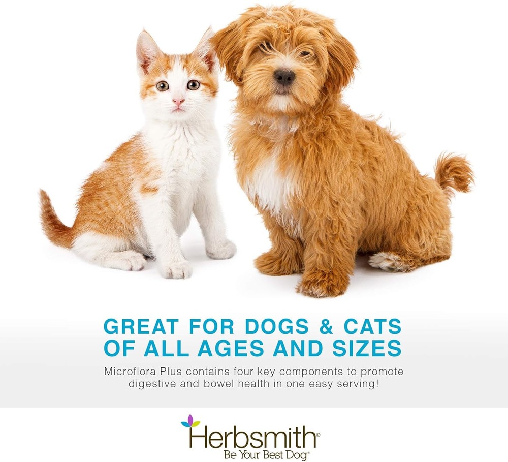 Herbsmith Microflora Plus – Probiotic & Digestive Aid for Dogs – 60 Capsules