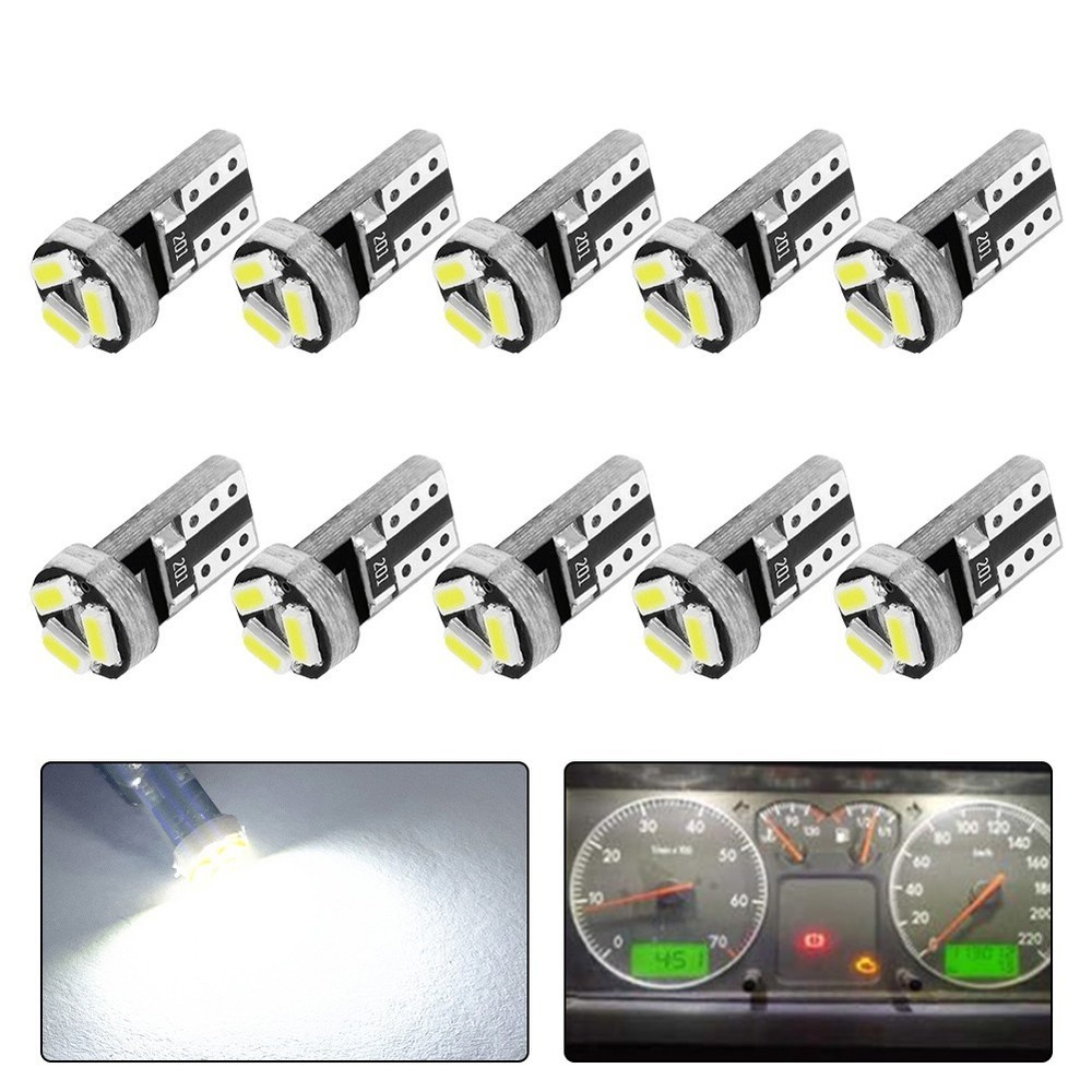 Long lasting T5 White LED Bulbs for Car Dashboard Easy Installation 10 Pack