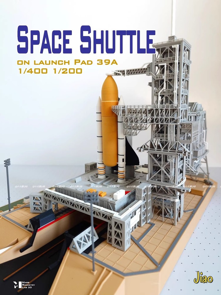 1/400 39A Space Shuttle Launch Site 3D Printed Painted Model Finished
