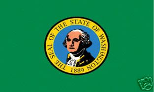 WASHINGTON LOGO EMBLEM 3X5 STATE FLAG