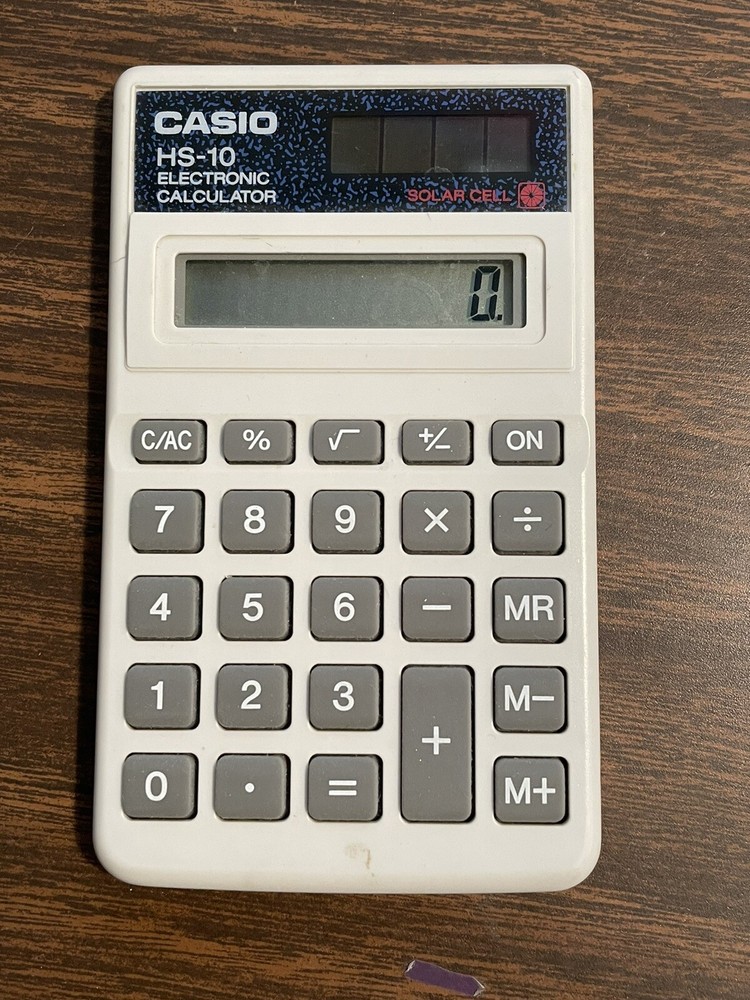 Vintage CASIO HS-10 Electronic Calculator Solar Cell Powered