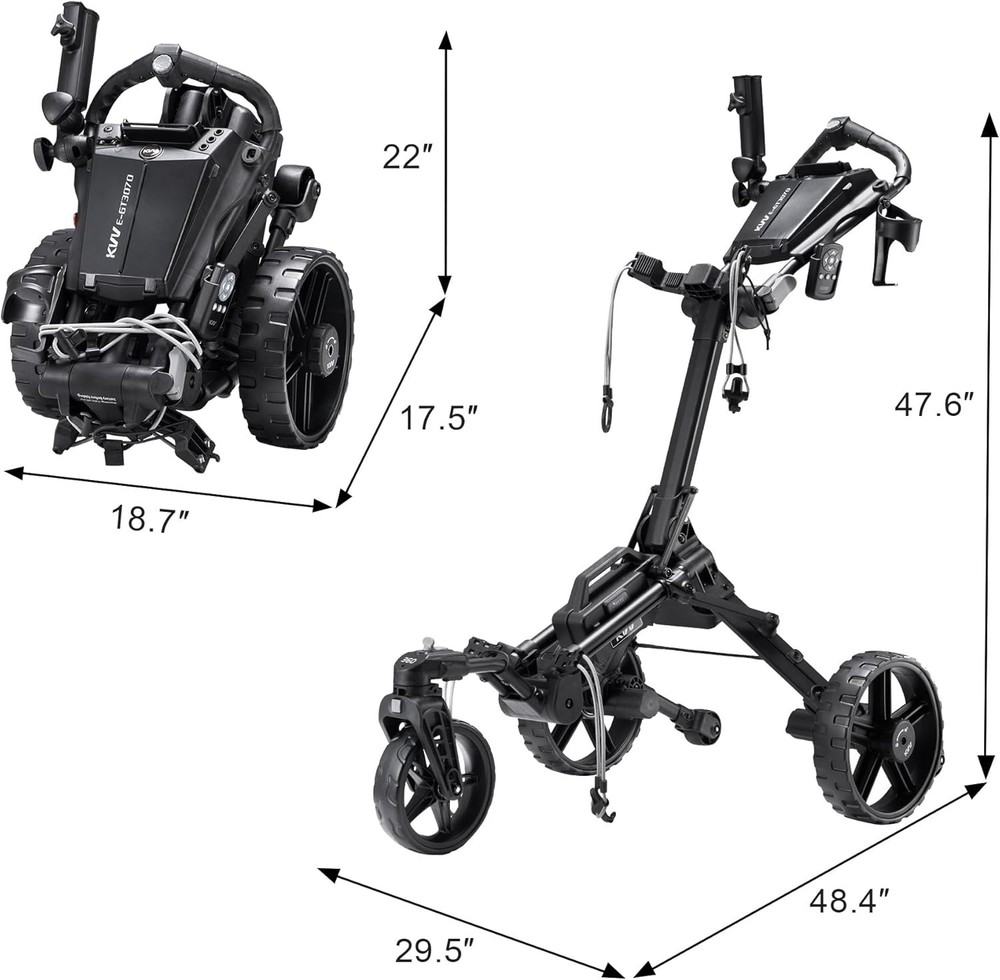KVV Electric Golf Push Cart with Remote Control, USED