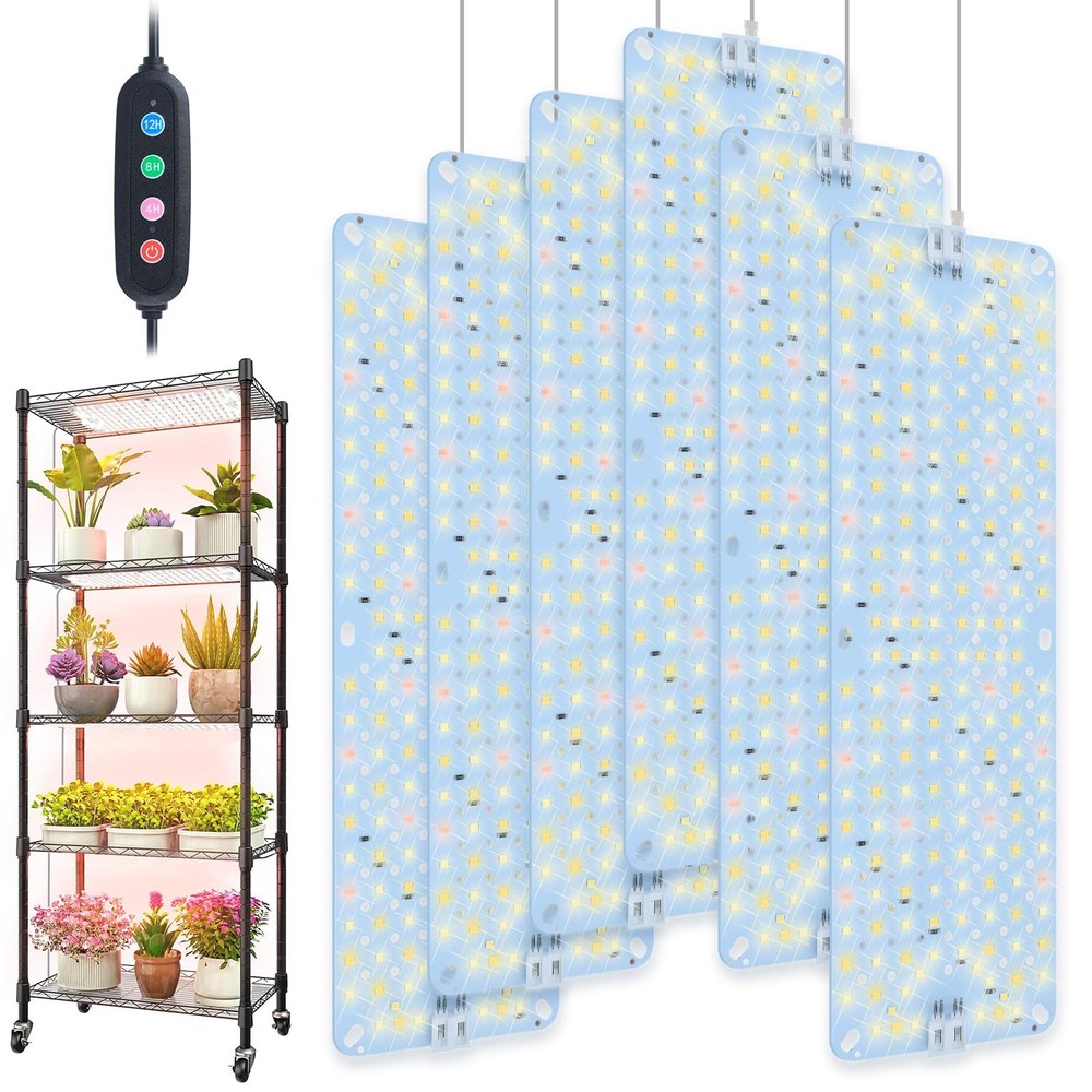 6Pack 2026 Ultra-Thin Panel Grow Light, White Light