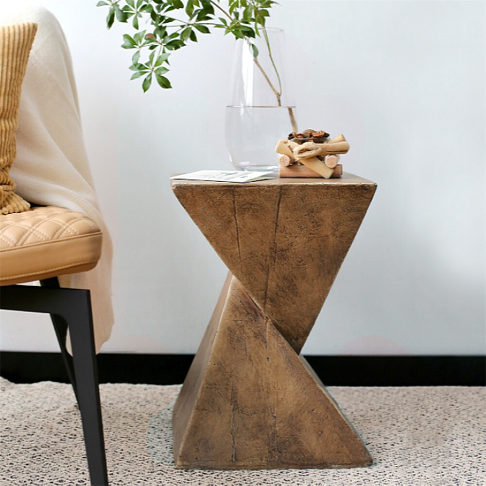 Cast Concrete Stool End Table Lightweight Side Table Accent Table Art Furniture