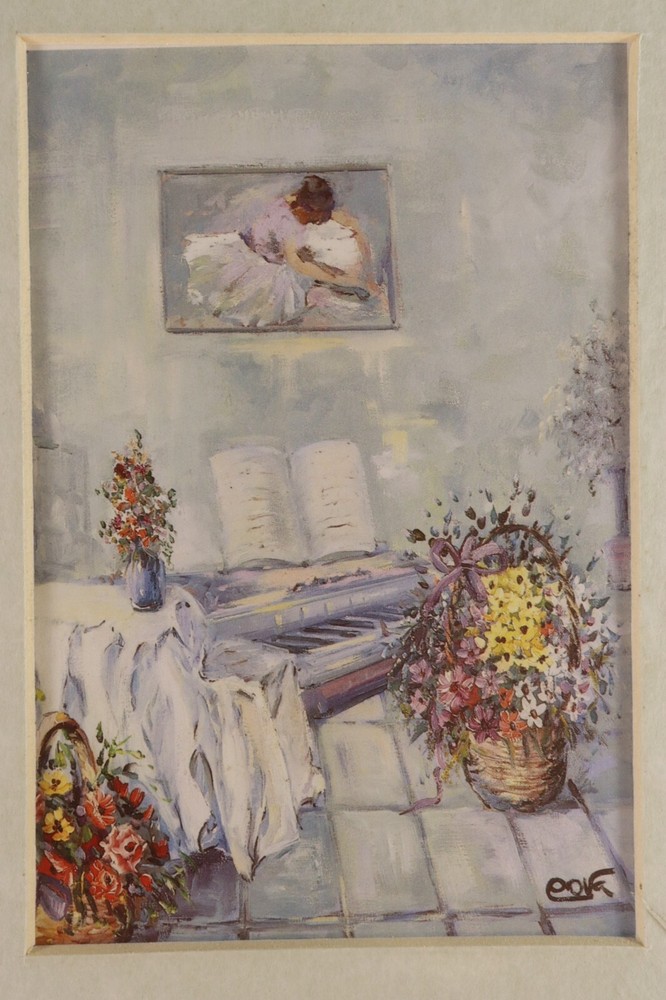 Double foil rooms and instruments with flowers. Sealed. Double sheet
