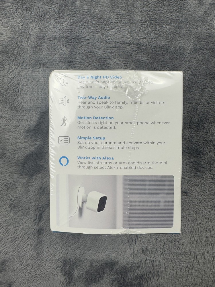 Blink Mini Indoor Security Camera 2 Pack + Sync Module 2 Alexa Two-Way Audio New