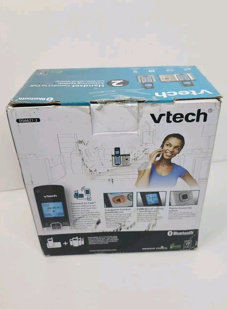 Vtech Ds6621-2 2 Handset Connect To Cell Caller Id Call Waiting Bluetooth