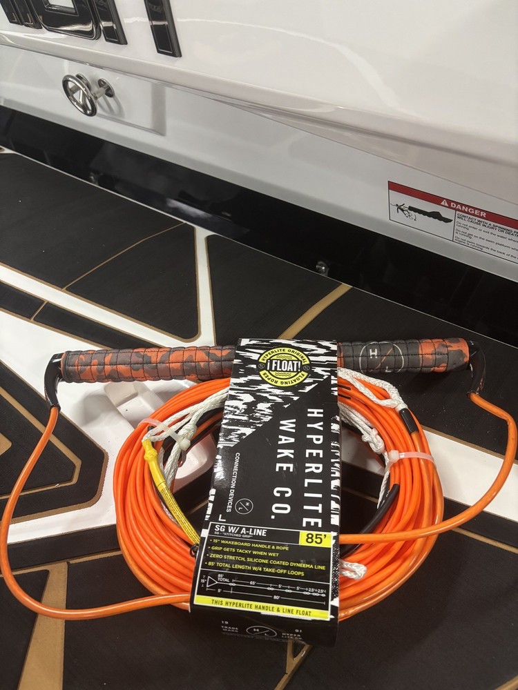 2024 Hyperlite SG Handle w/ A-Line Wakeboard Rope & Handle 85’ (orange)