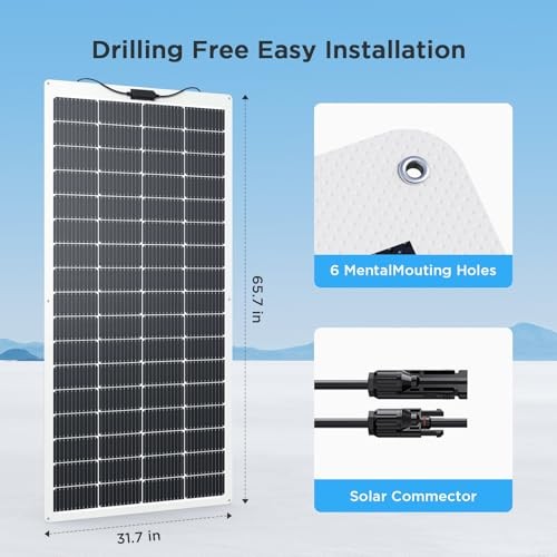 400W Flexible Solar Panel Set (2x200W), Cool-Running White Design, 200W (2PCS)